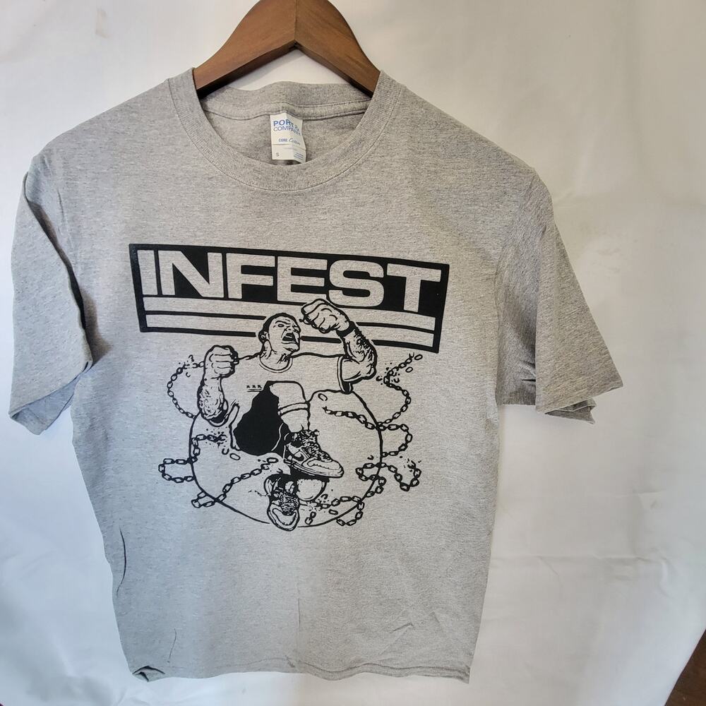 Infest  band t shirt  size small sport gray